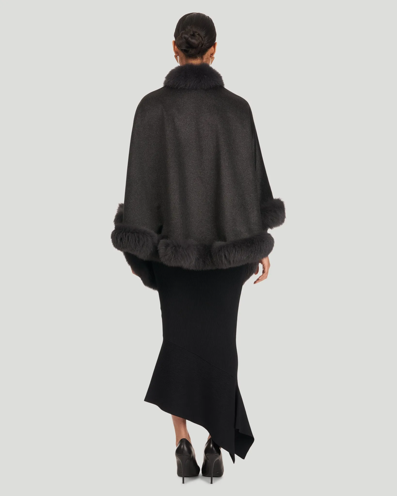 Cashmere Capelet with Fox Trim