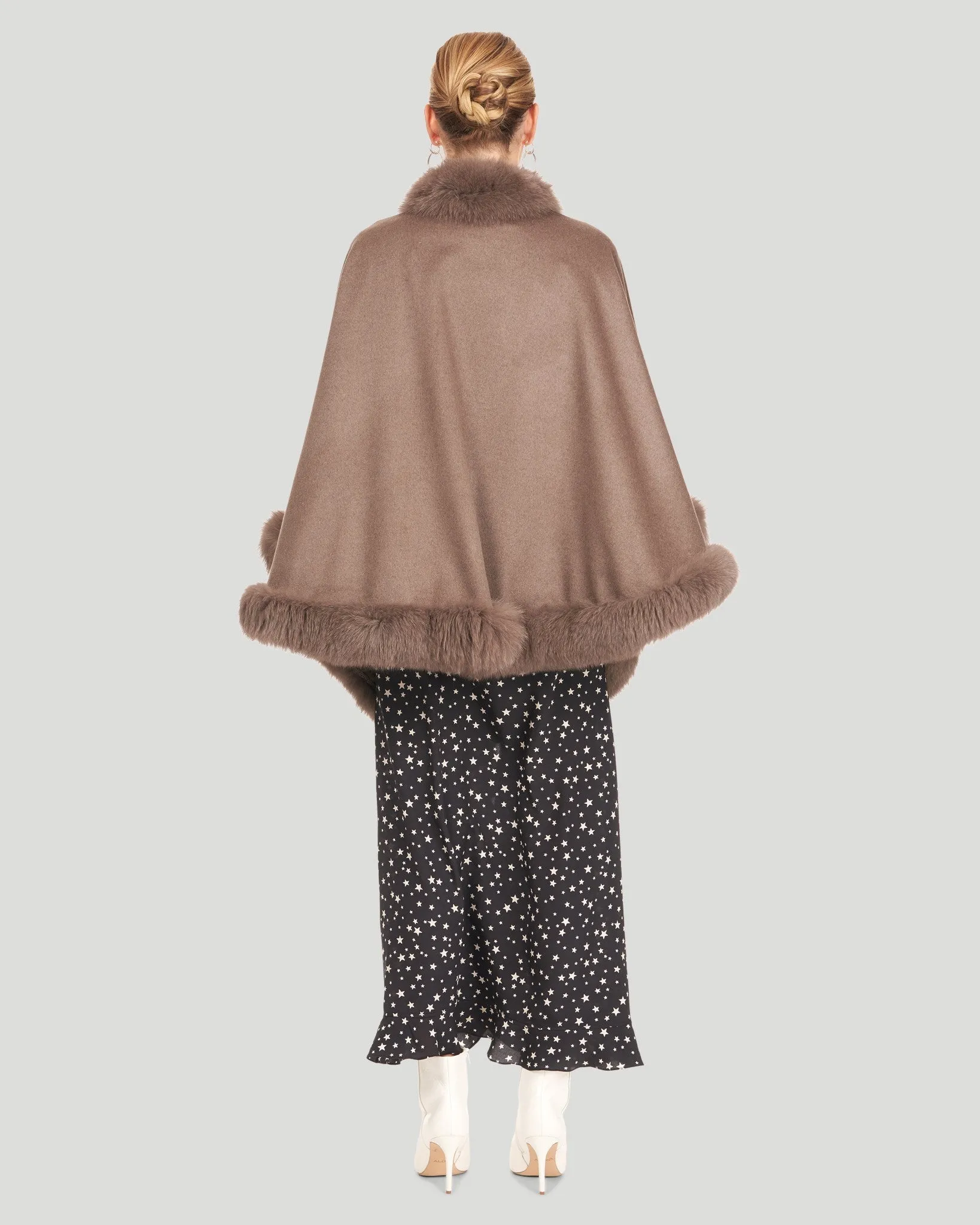 Cashmere Capelet with Fox Trim