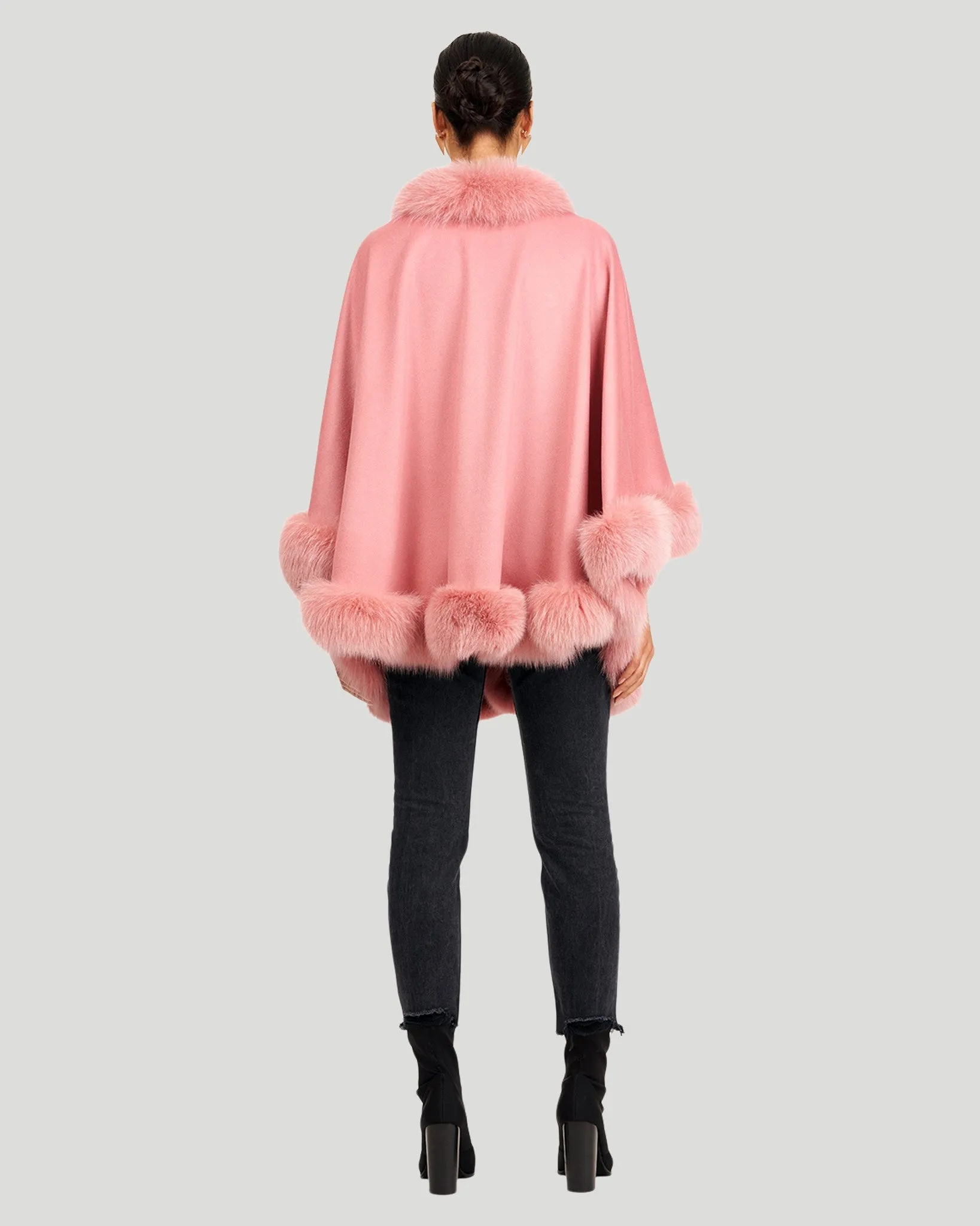 Cashmere Capelet with Fox Trim