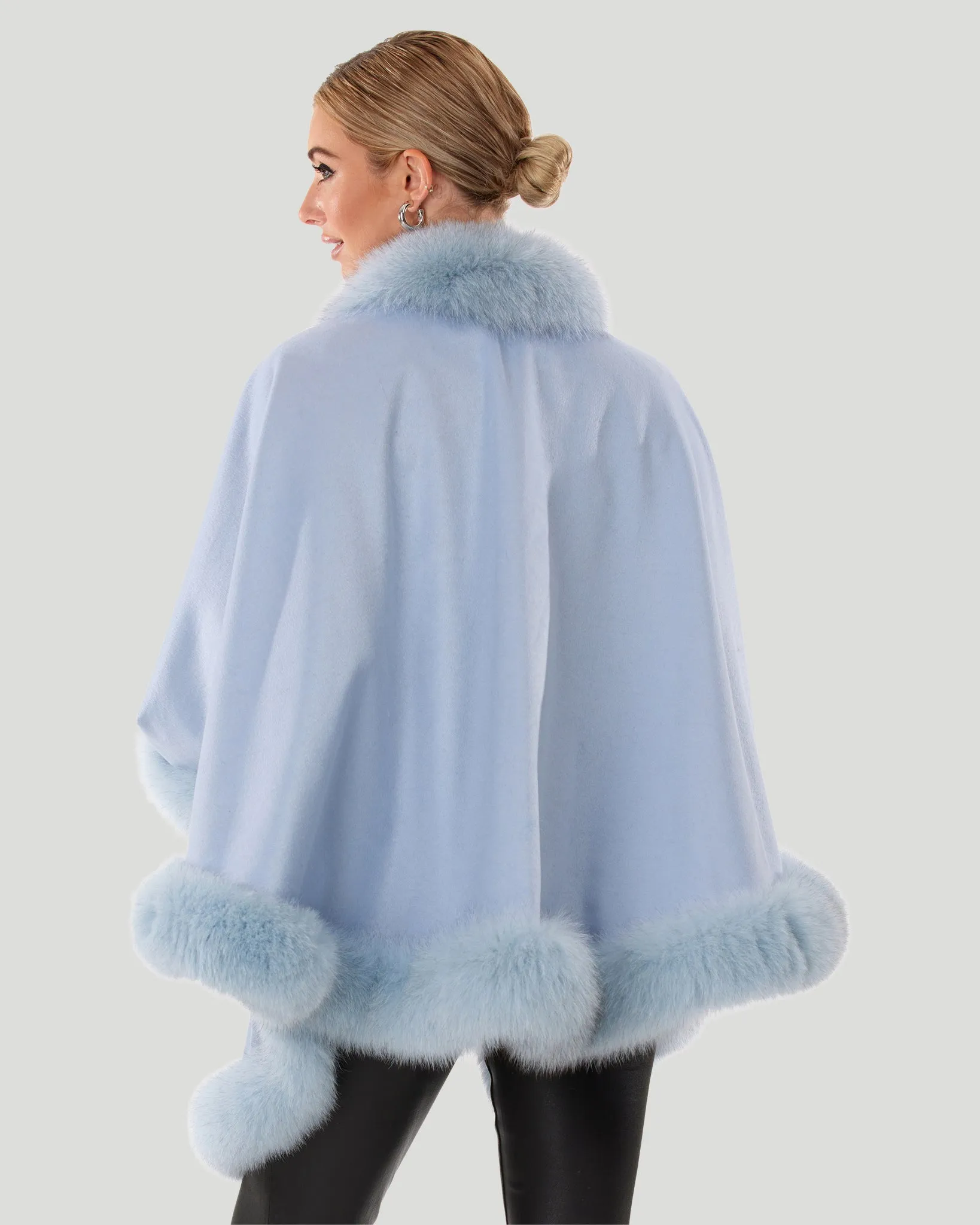 Cashmere Capelet with Fox Trim