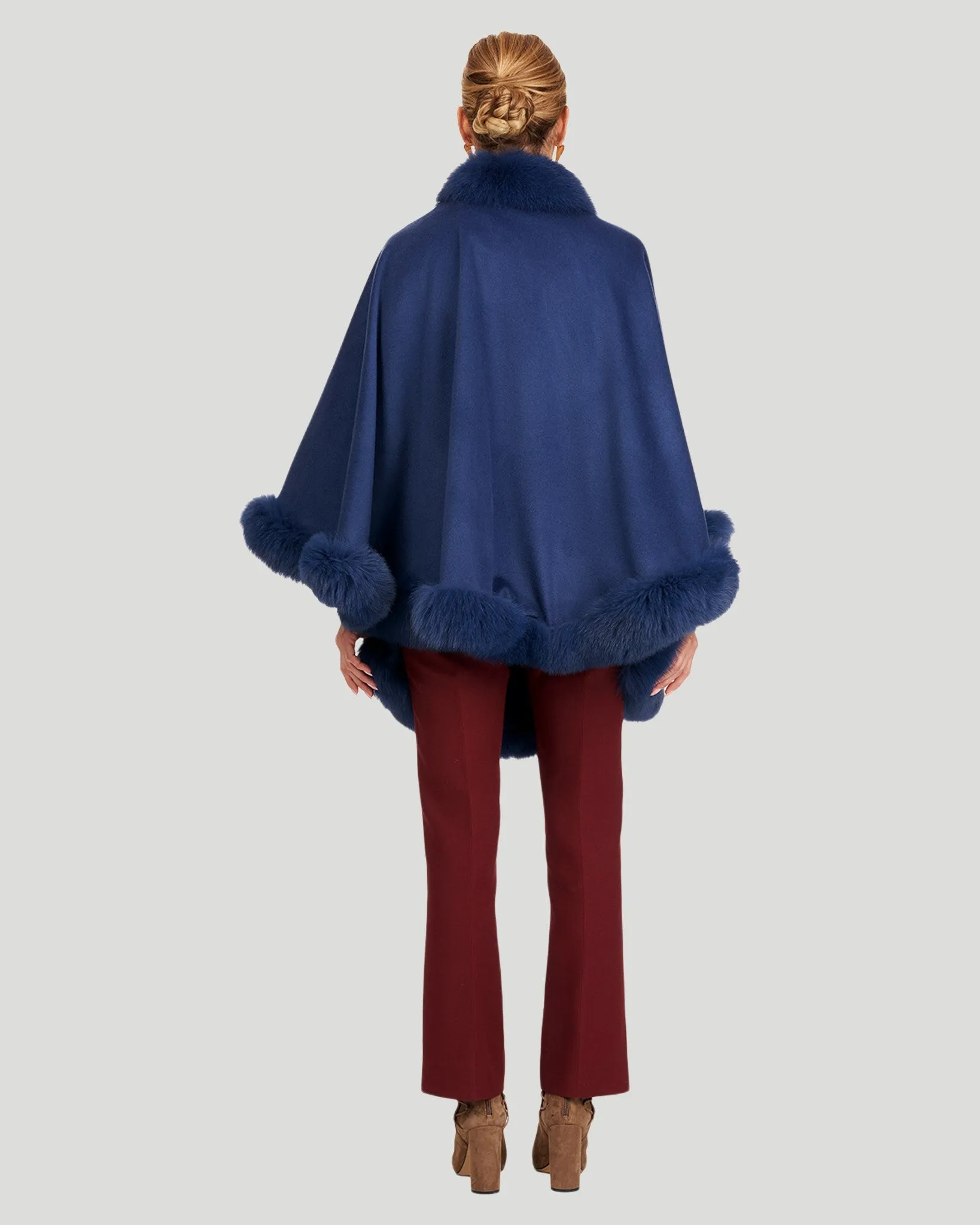 Cashmere Capelet with Fox Trim