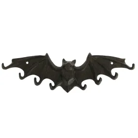 Cast Iron Gothic Wall Mount Fruit Bat Wings Key Holder