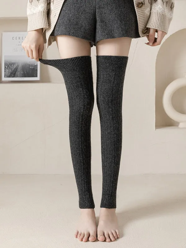 Casual Keep Warm Solid Color Leg Warmers Accessories