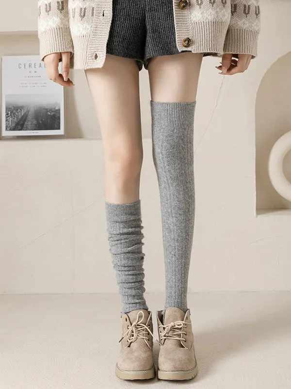 Casual Keep Warm Solid Color Leg Warmers Accessories