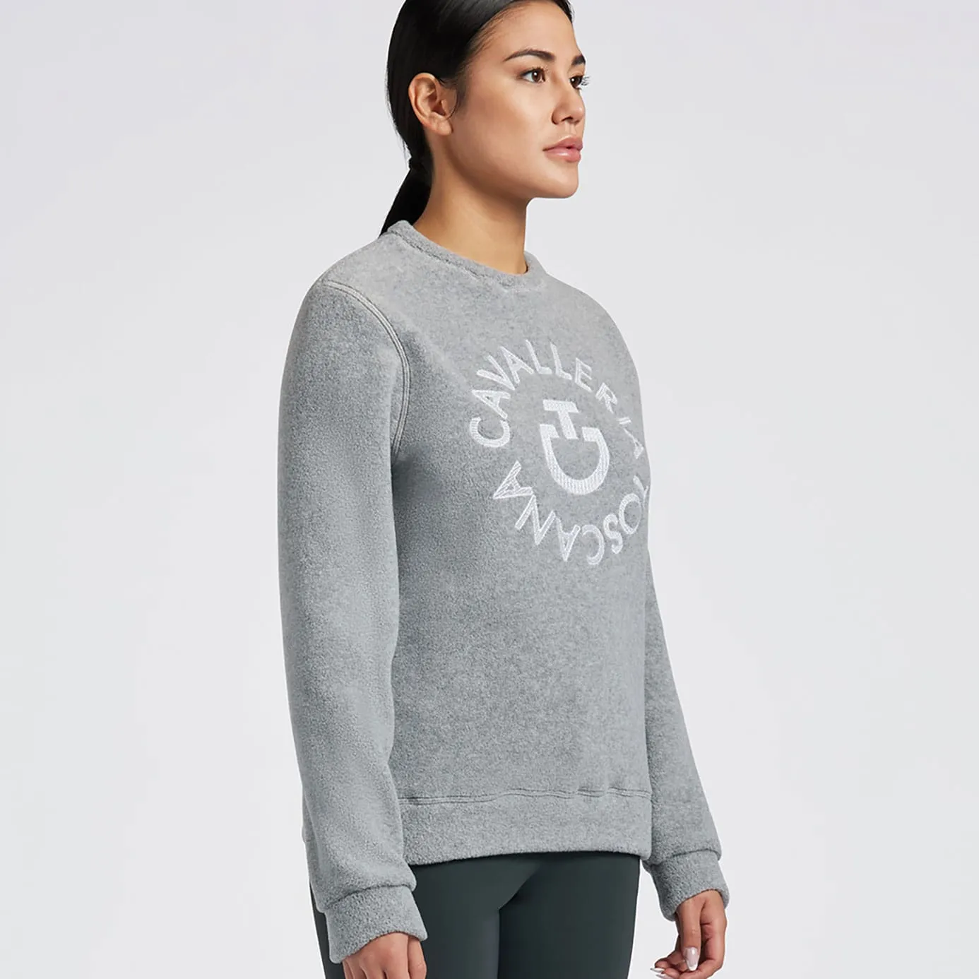 Cavalleria Toscana Fleece Crew Neck Pullover - Stone Grey