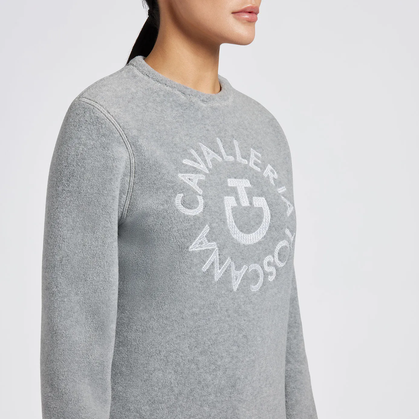 Cavalleria Toscana Fleece Crew Neck Pullover - Stone Grey