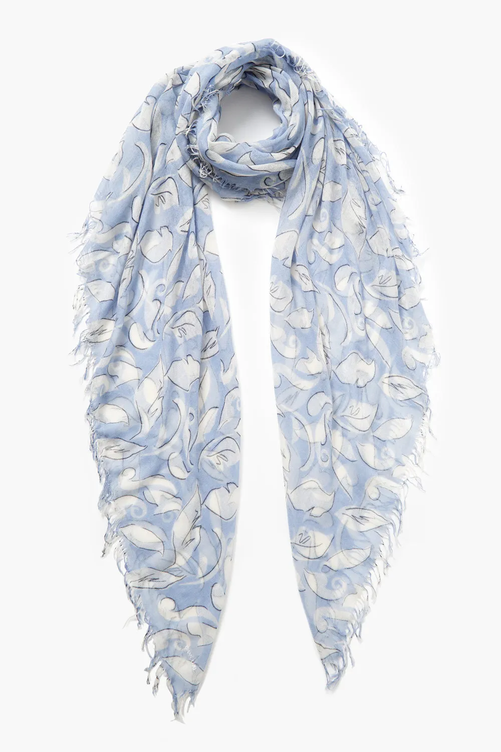 Chan Luu Leaf Print Scarf