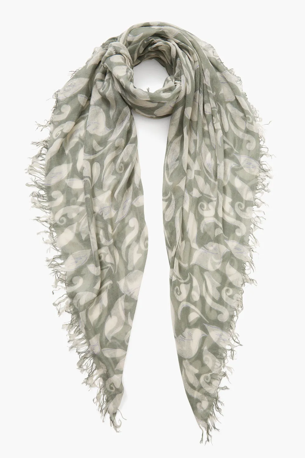 Chan Luu Leaf Print Scarf