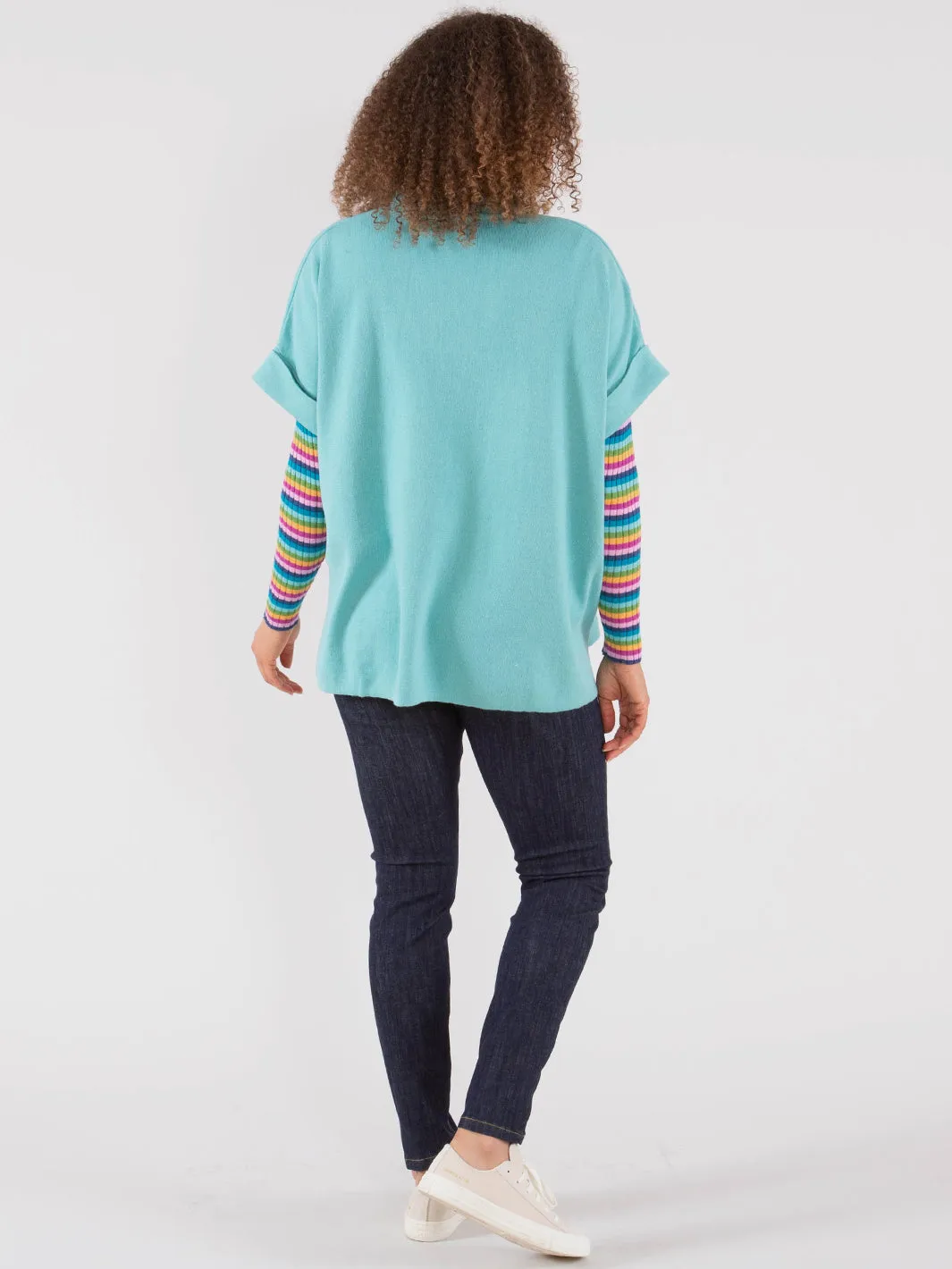 Charmouth knit top teal