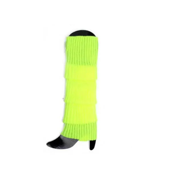 Chunky Knit Leg Warmers - Fluro Yellow