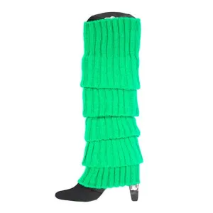 Chunky Knit Leg Warmers - Green