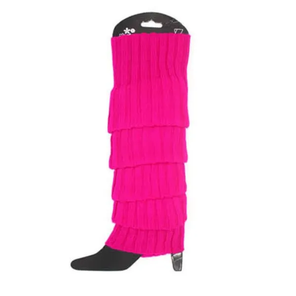 Chunky Knit Leg Warmers - Hot Pink