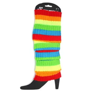 Chunky Knit Leg Warmers - Rainbow