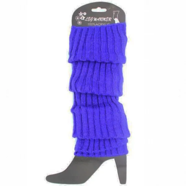 Chunky Knit Leg Warmers - Royal Blue