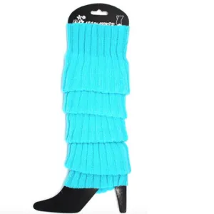 Chunky Knit Leg Warmers - Sky Blue