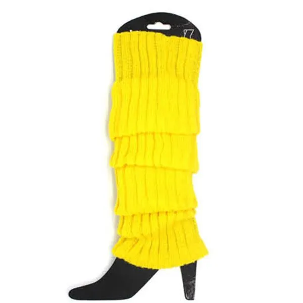 Chunky Knit Leg Warmers - Yellow