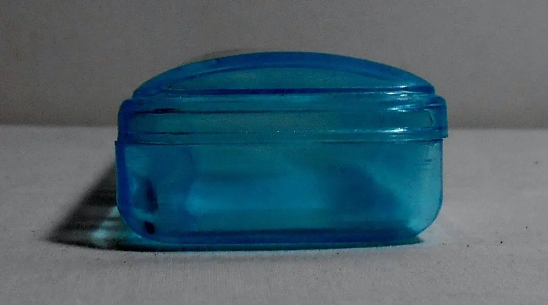 Clear Blue Retro 80's Pencil Box Vintage Stationary Acrylic Case