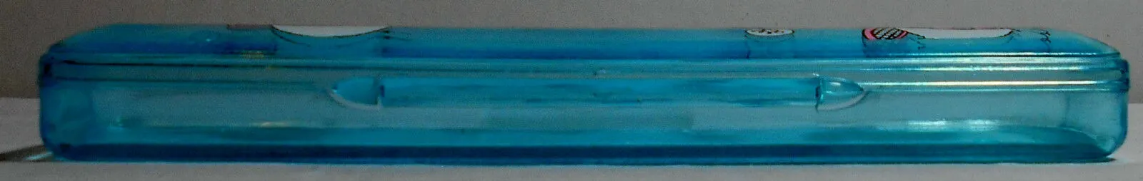 Clear Blue Retro 80's Pencil Box Vintage Stationary Acrylic Case