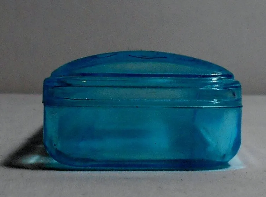 Clear Blue Retro 80's Pencil Box Vintage Stationary Acrylic Case