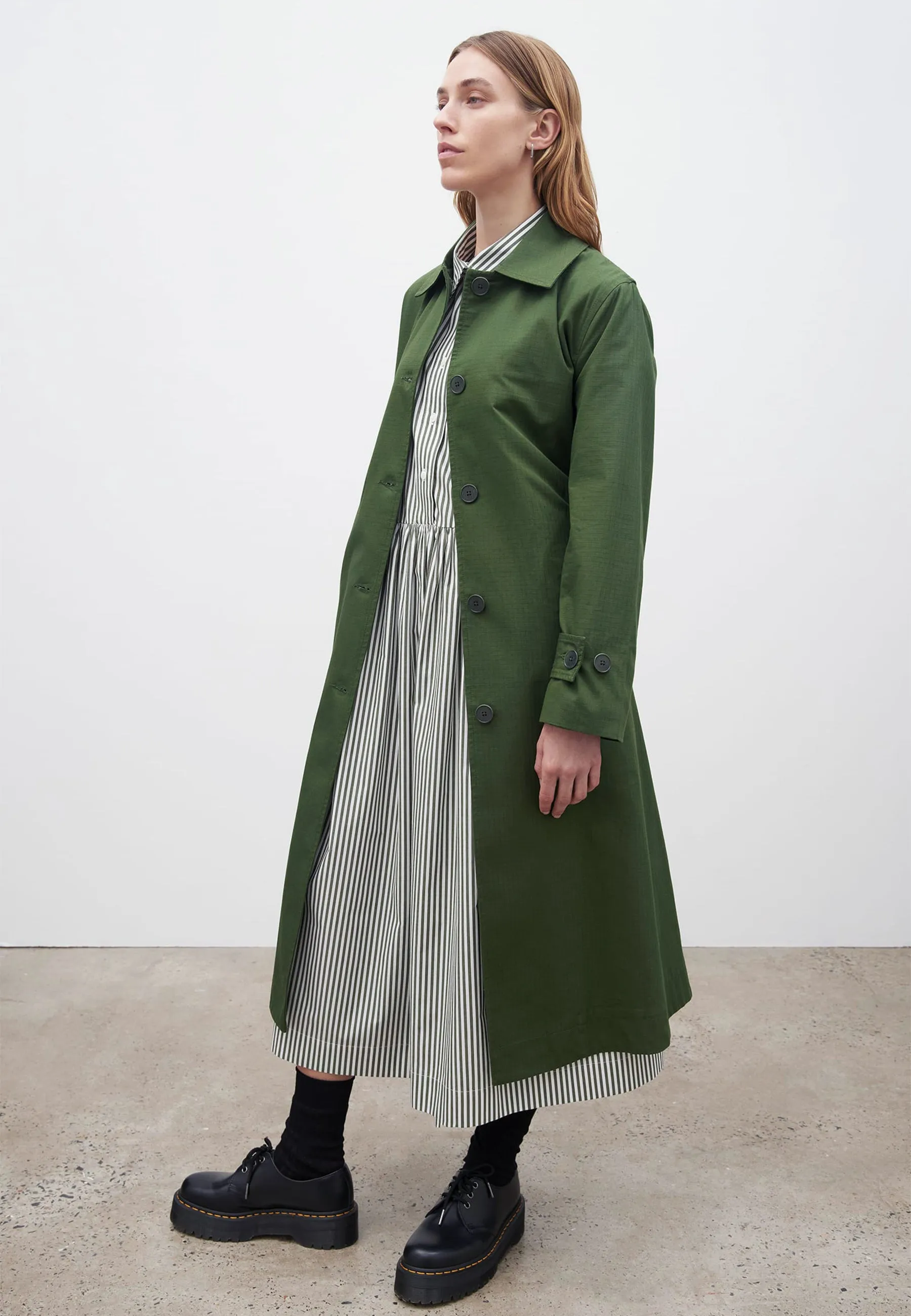 Cleo Trench Coat - Deep Green