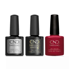 CND - Shellac Xpress5 Combo - Base, Top & Rouge Rite (0.25 oz)