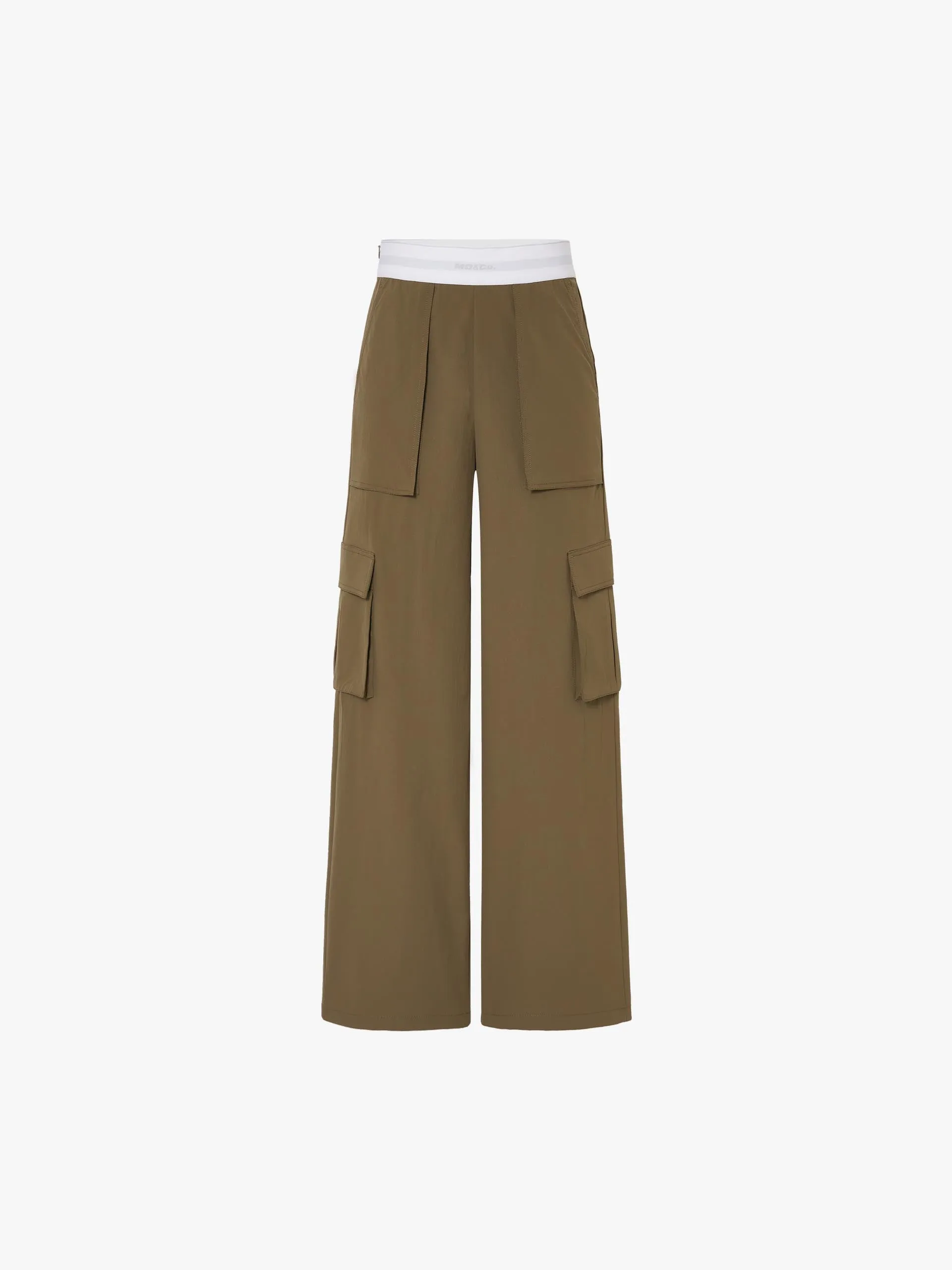 Contrast Waist Cargo Pants