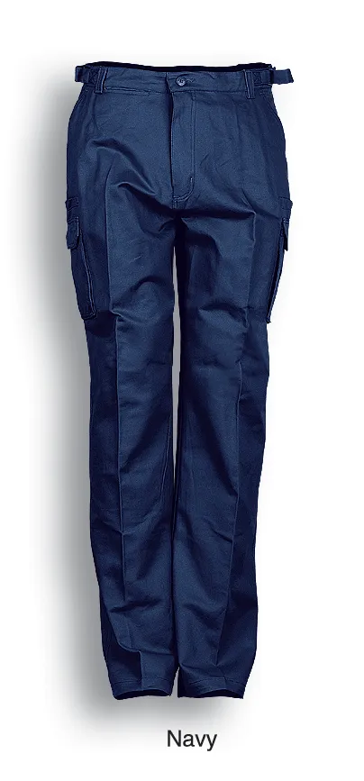 Cotton Drill Cargo Work Pants - Navy