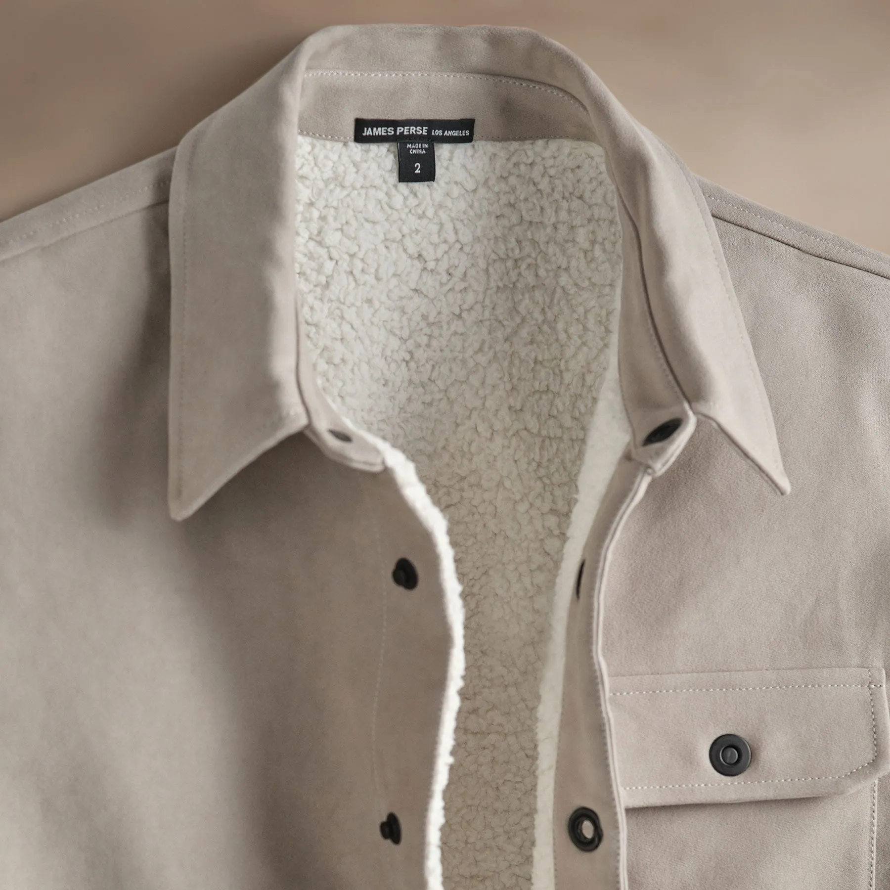 Cotton Moleskin Shirt Jacket - Light Tan