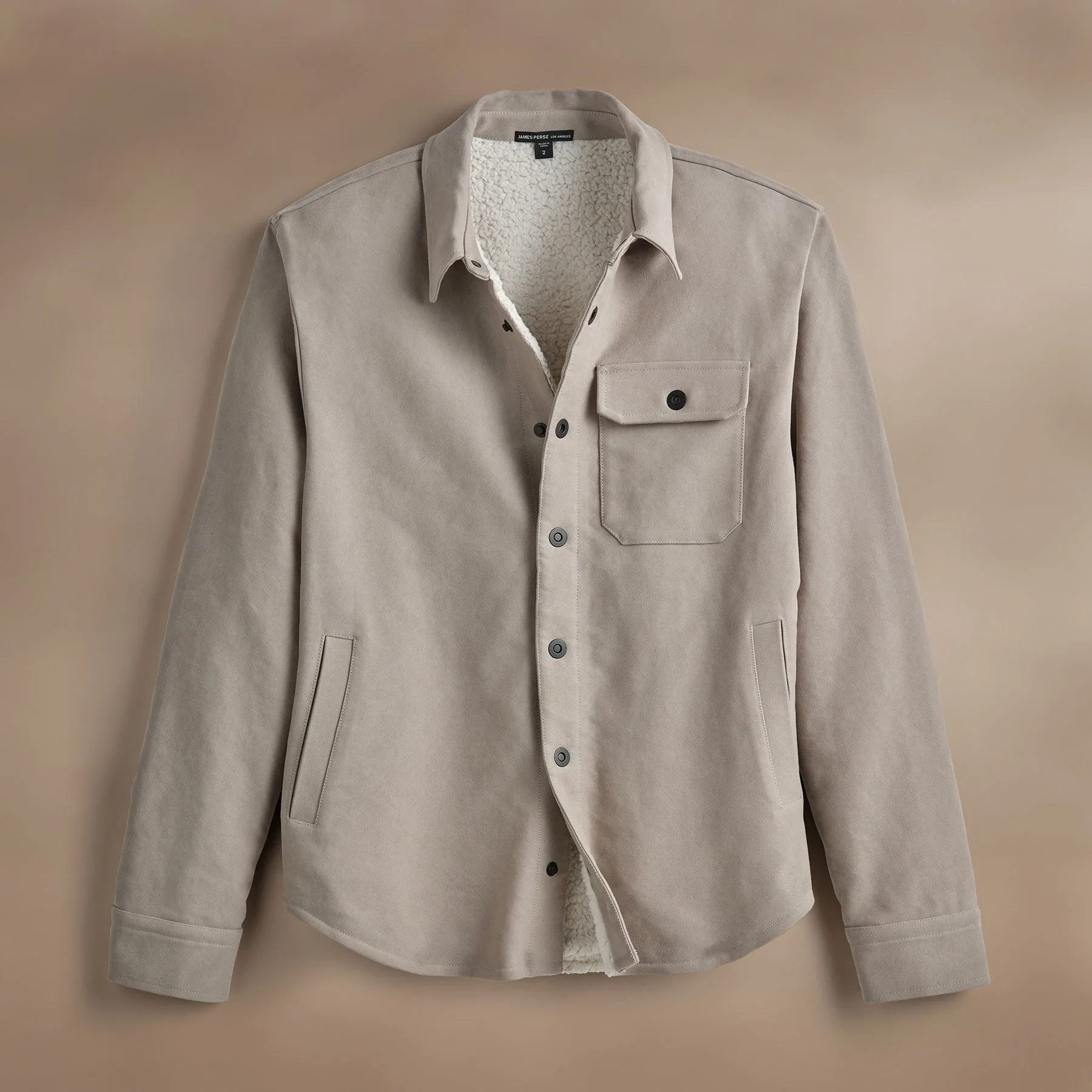 Cotton Moleskin Shirt Jacket - Light Tan