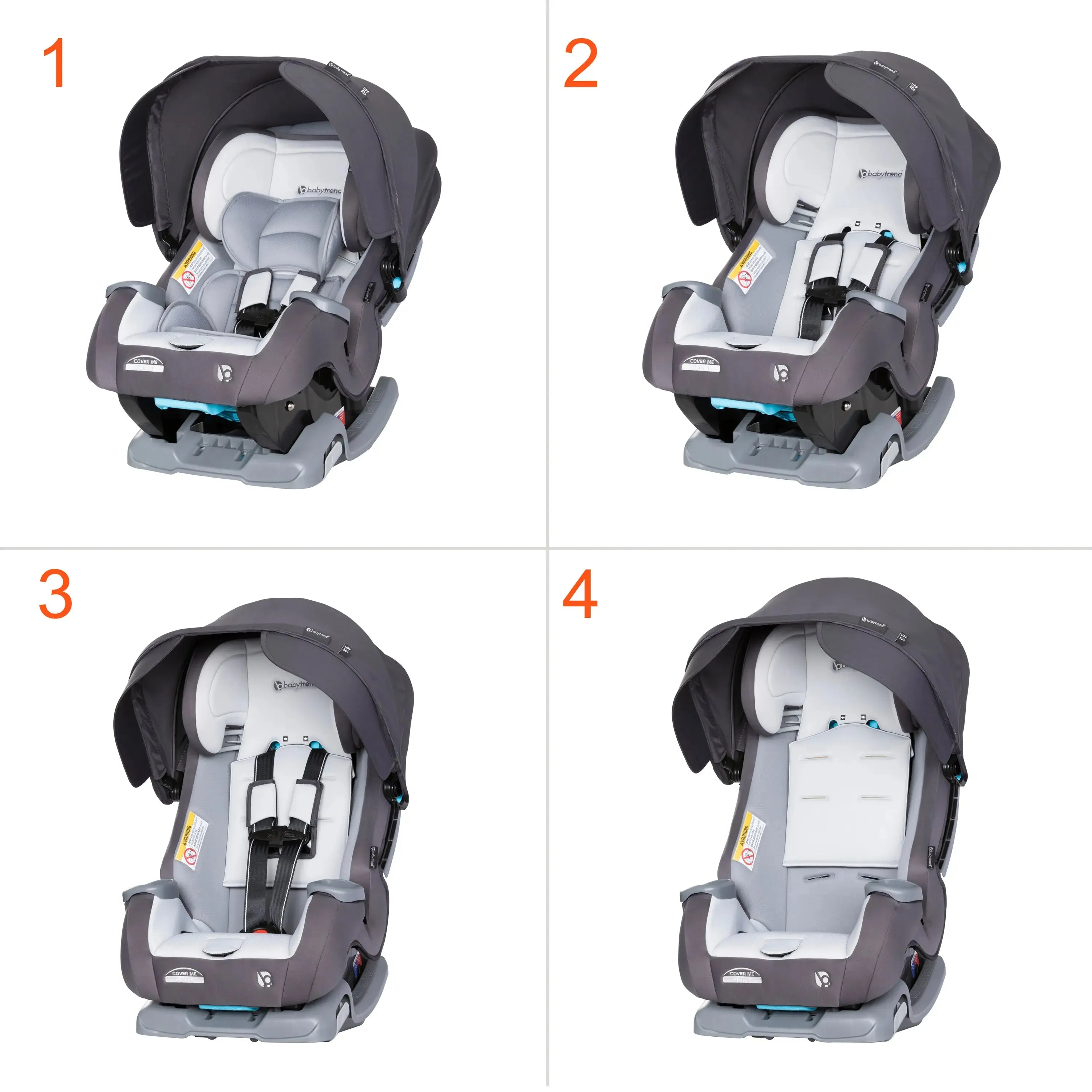 Cover Me™ 4-in-1 Convertible Car Seat - Stormy (VM Innovations Exclusive)