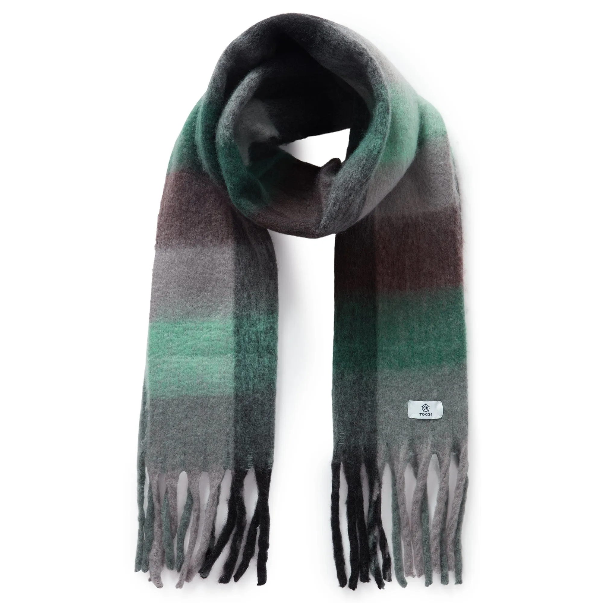 Craiden Box Check Scarf - Pacific Blue