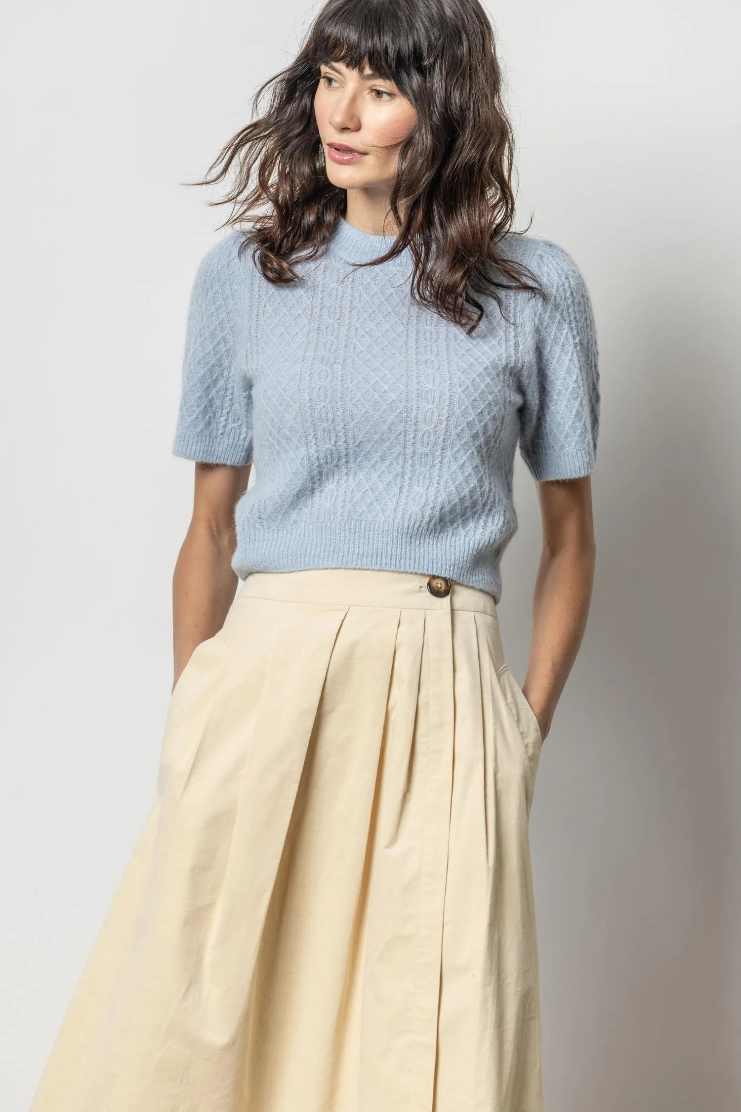 Cropped Cable Sweater