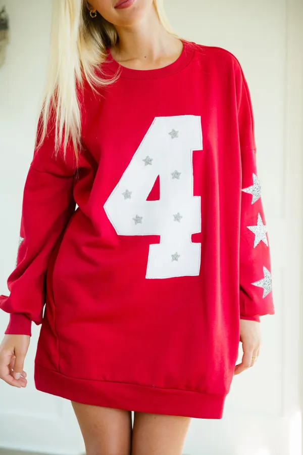 CUSTOM NUMBER PATCH PULLOVER DRESS