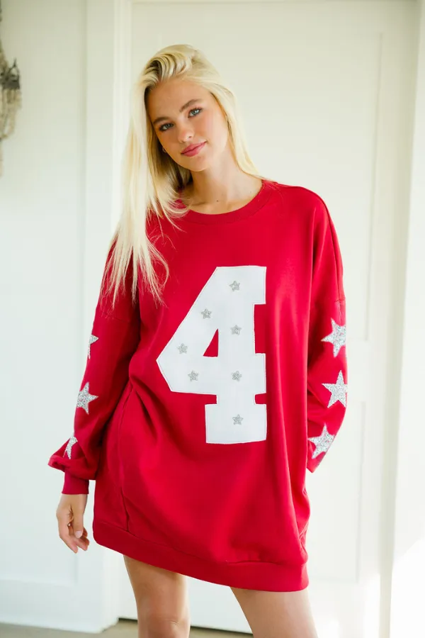 CUSTOM NUMBER PATCH PULLOVER DRESS