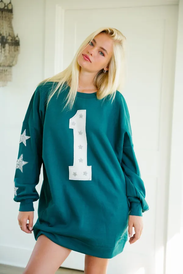 CUSTOM NUMBER PATCH PULLOVER DRESS