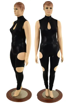 Cutout Catsuit in Black Mystique