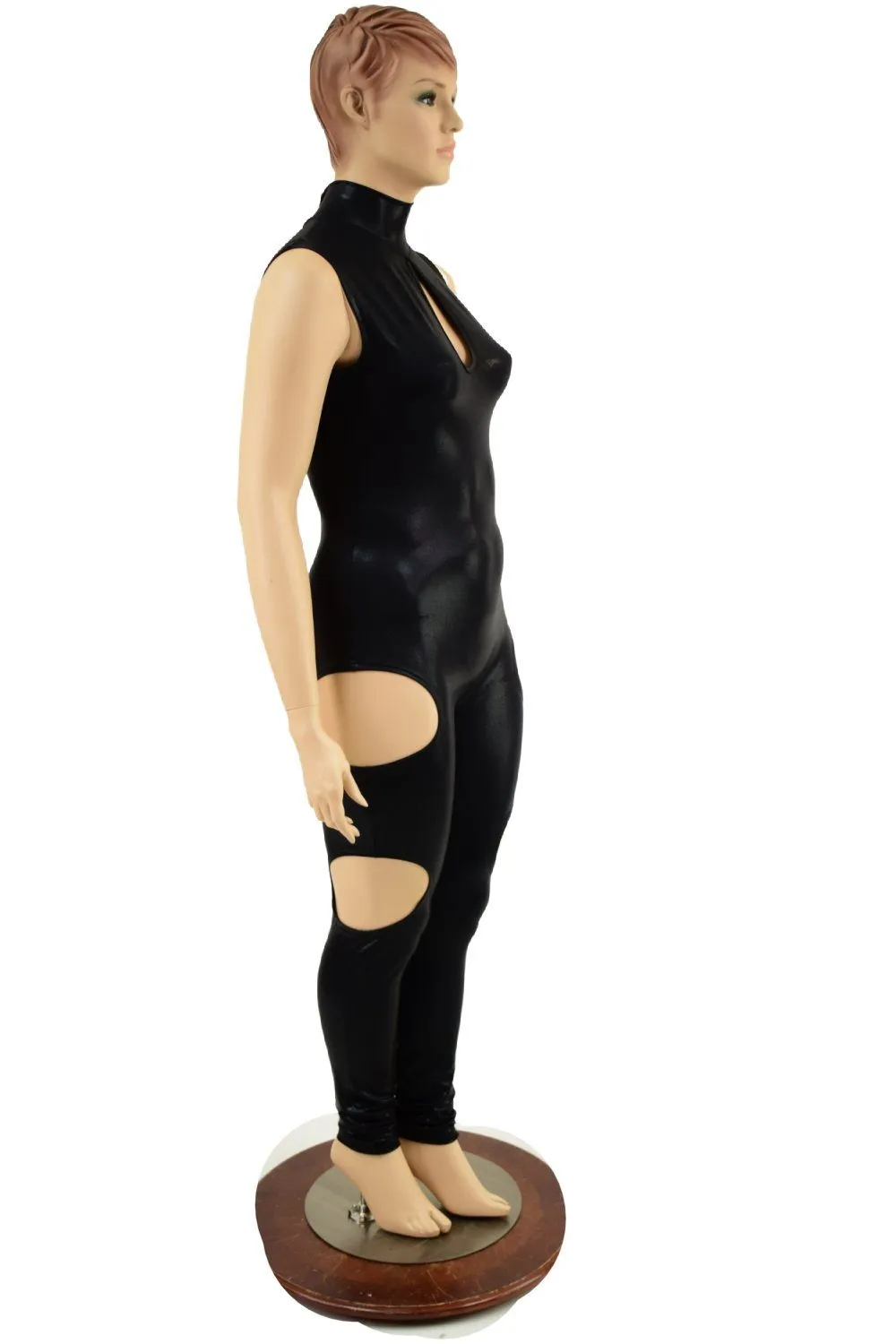 Cutout Catsuit in Black Mystique