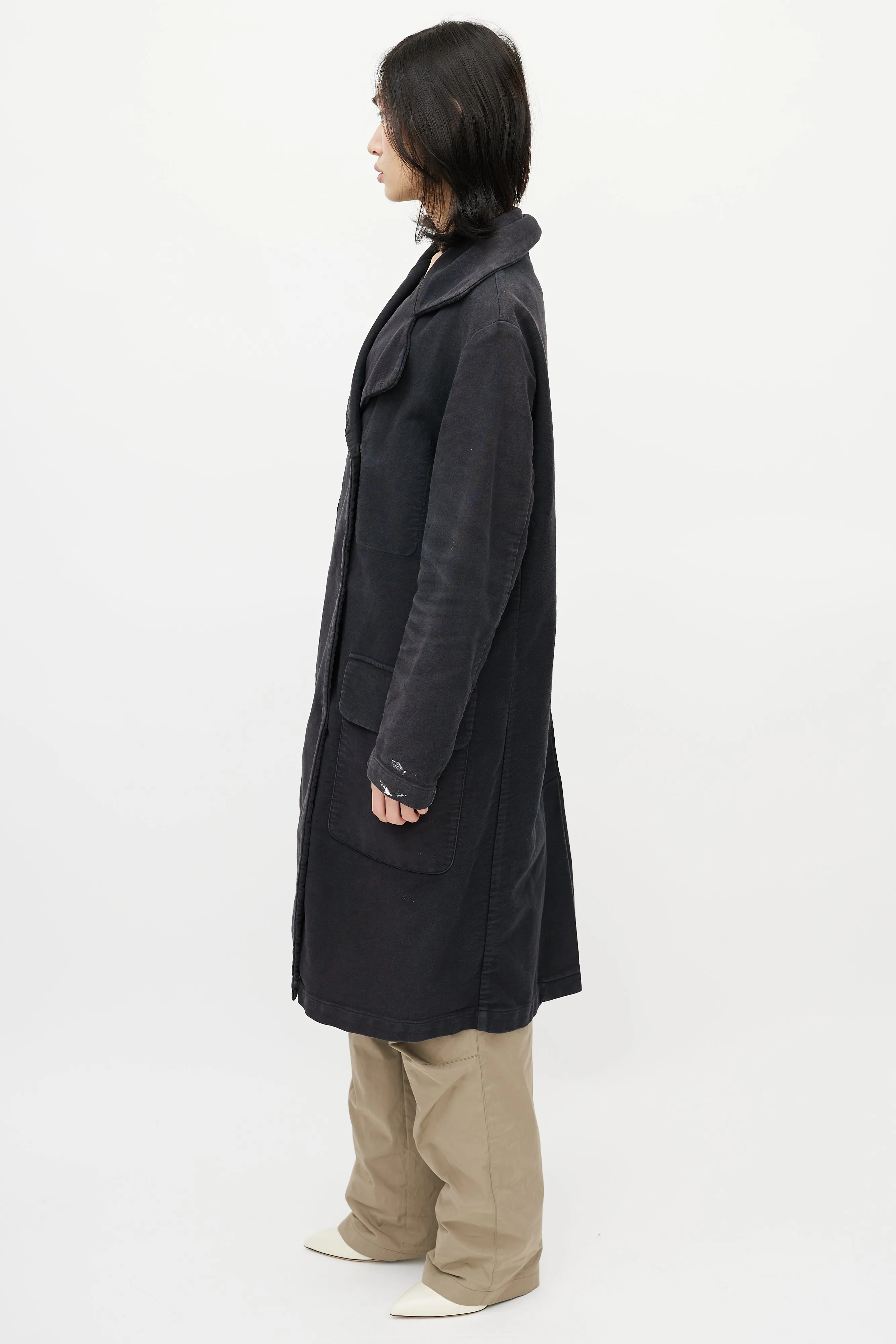 Dark Grey Canvas Trench Coat