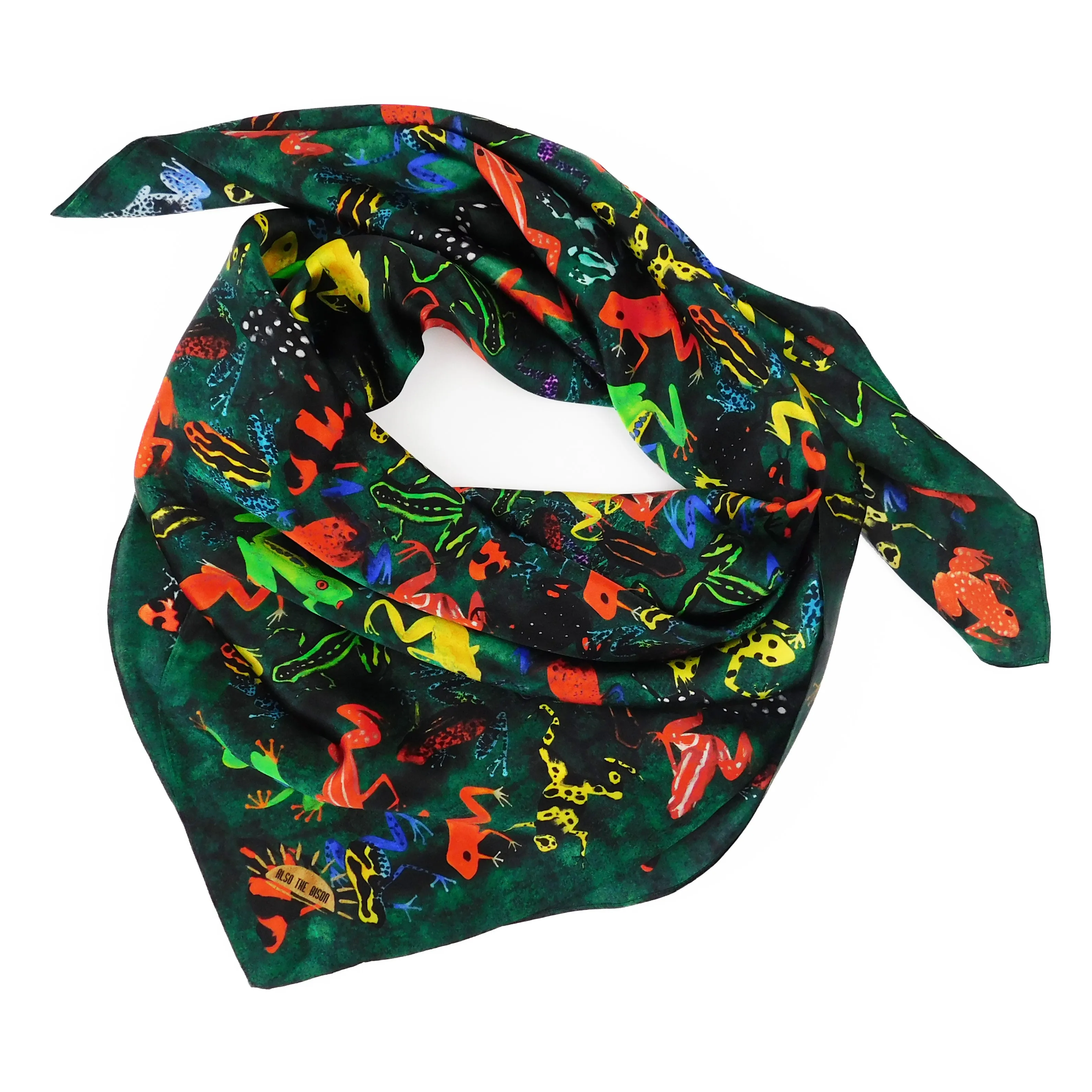 Dendrobatidae Dart Frog Print Silk Scarf