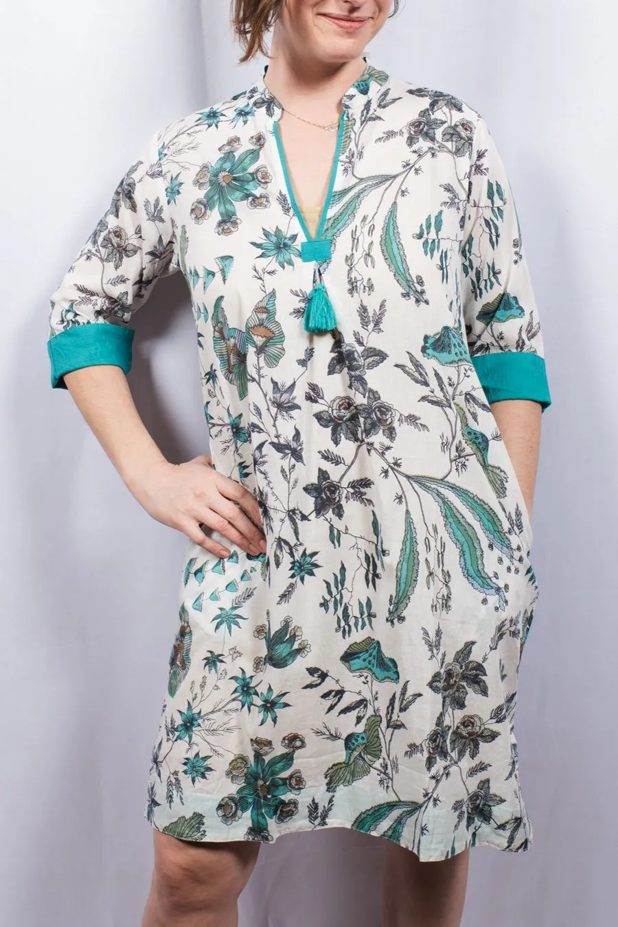 Dolma Floral Cotton Tunic Dress