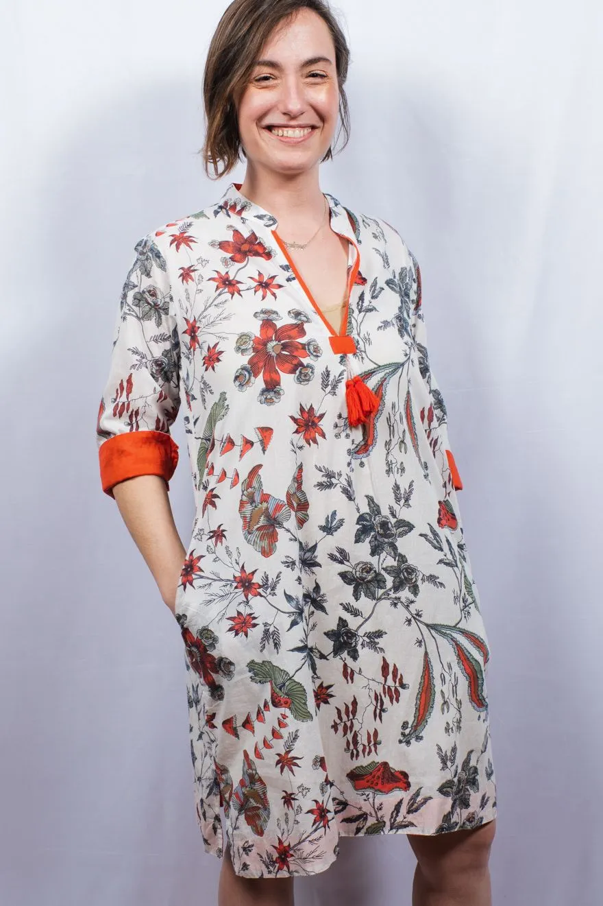 Dolma Floral Cotton Tunic Dress