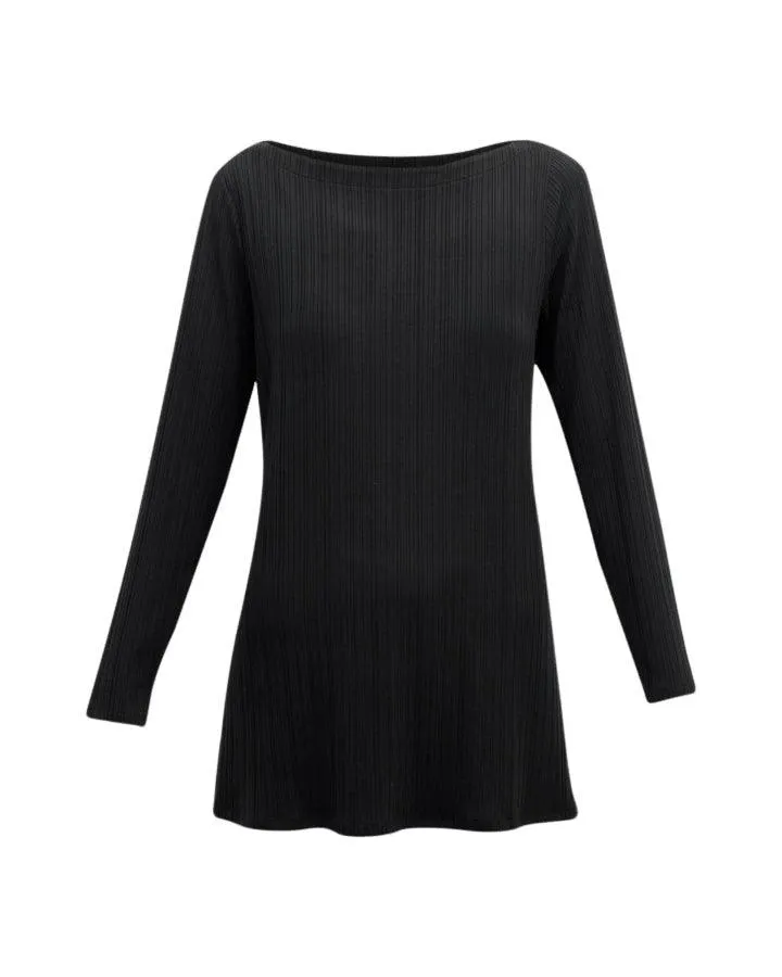 Eileen Fisher Bateau Neck Long Sleeve Ribbed Tunic