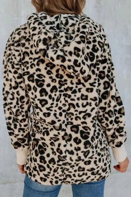 elveswallet Bold Choices Brown Leopard Teddy Coat