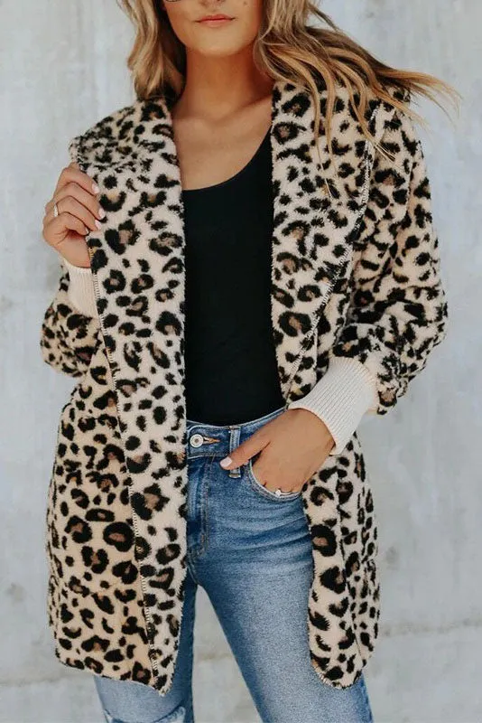 elveswallet Bold Choices Brown Leopard Teddy Coat