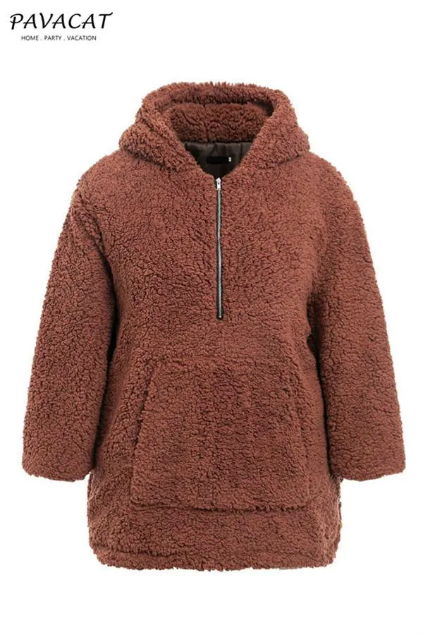 elveswallet Faux Lambswool Thick Hooded Teddy Coat