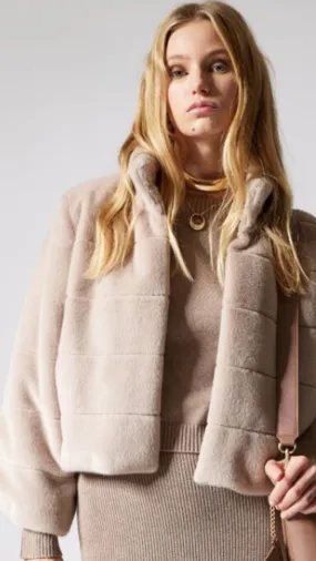 Emme Cip Faux Fur Jacket Sand