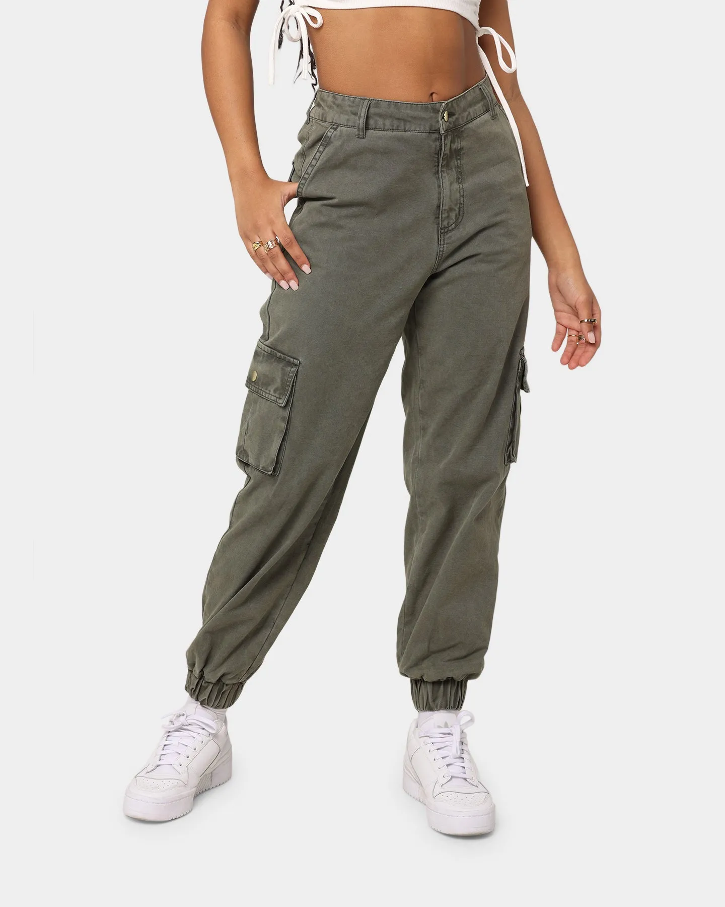 EN.ES Washed Cargo Pants Washed Khaki