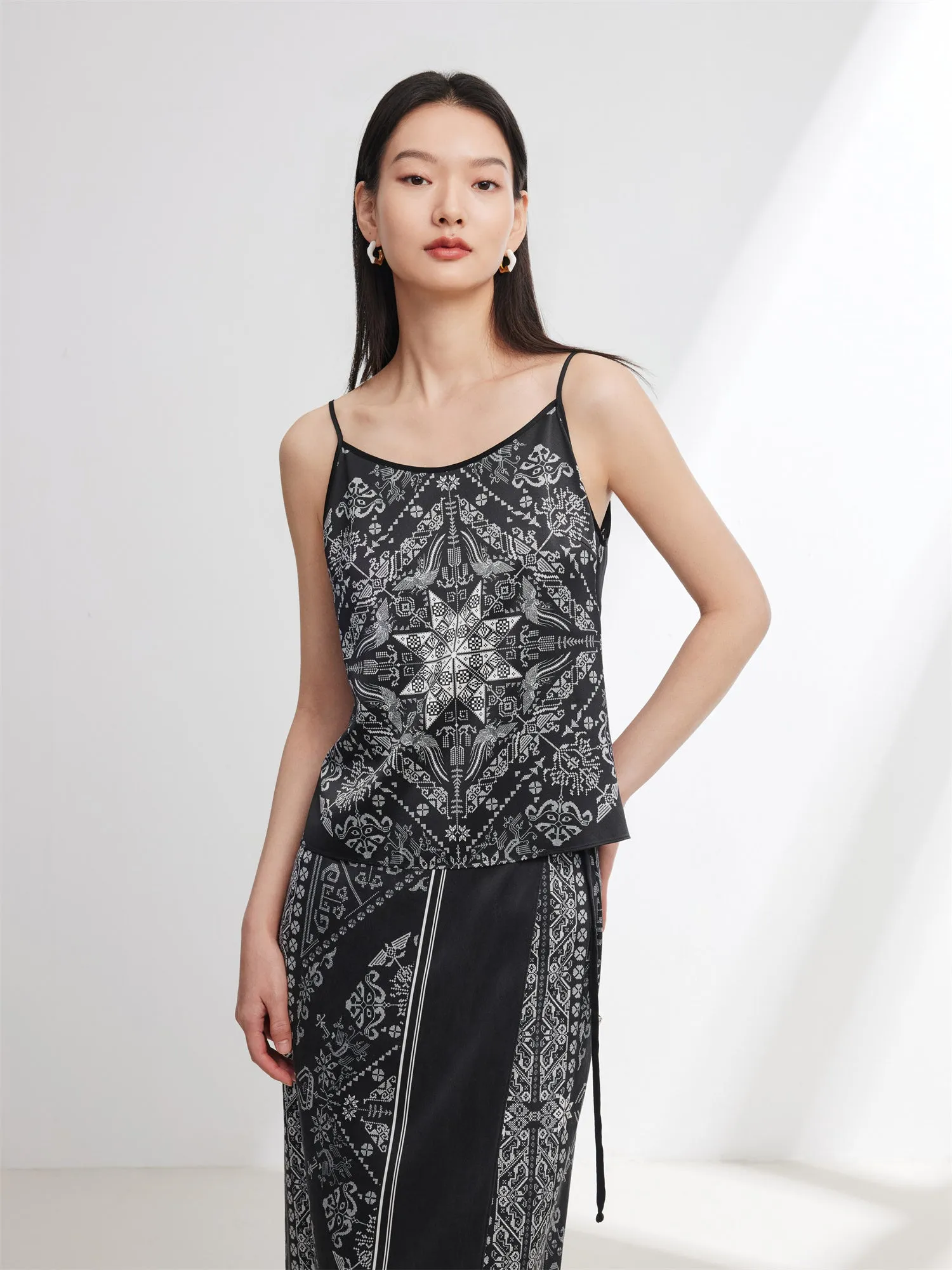 EP YAYING Ethnic Style Silk Camisole