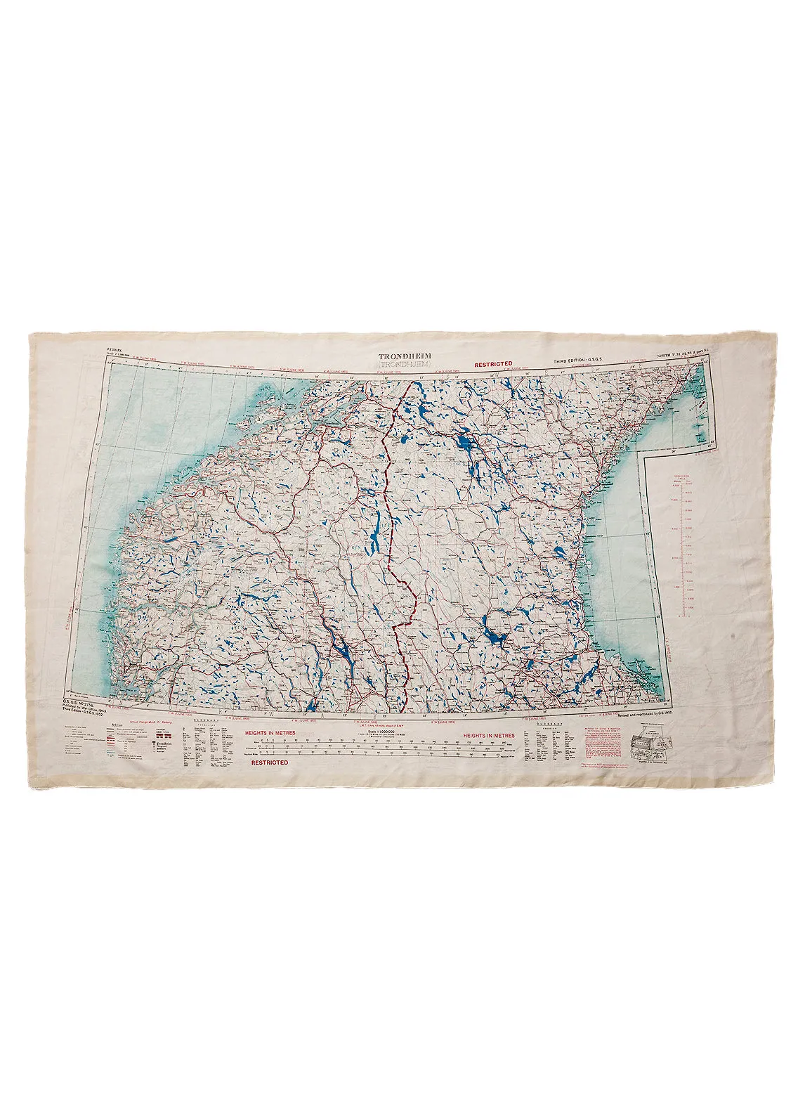 ESCAPE SCARF | Vintage British Army Map | Helsinki / Trondheim