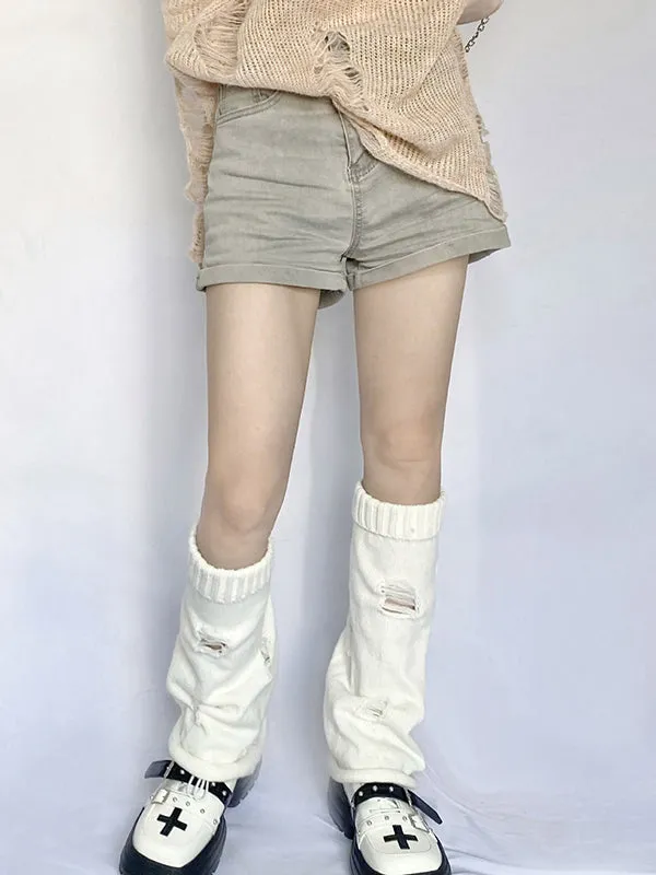 Fashion Flared Hollow Solid Color Leg Warmers Accessories